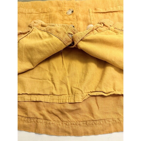 Lou & Grey Women's Blouson Mustard Yellow Tank Dress Linen Cotton Scoop Neck S - Picture 12 of 14